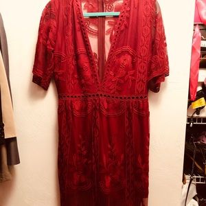 Lace romper red/ burgundy